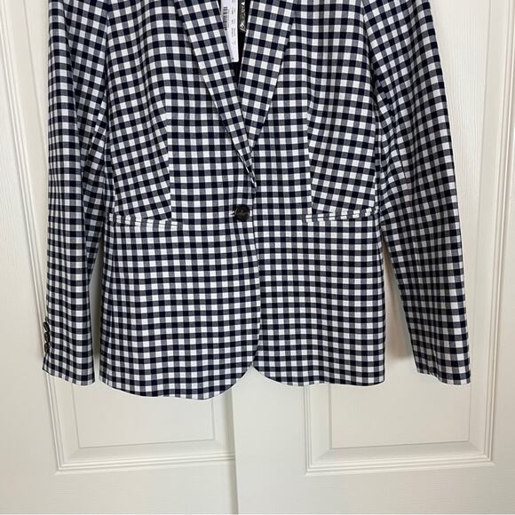 J.Crew Parke Blazer Navy Gingham Check Lined Classic Tailored Jacket NWT - Picture 4 of 10